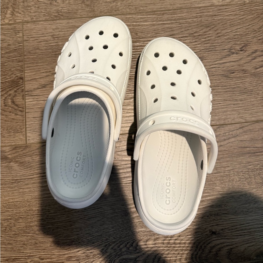 CROCS Womens Comfort Clogs in Cream-size 8